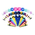 thumbnail image 2 of Assorted Acrylic Ear Stretchers Kit | 50 Piece Color Mix Tapers & Plugs Set | 2G 12MM Gauge Sizes | Lightweight Body Jewelry, 2 of 6