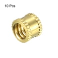 thumbnail image 3 of Unique Bargains 1/4'-20 x 6mm(L) x 8mm(OD) Female Thread Brass Knurled Threaded Insert Embedment Nuts, 10 Pcs, 3 of 3