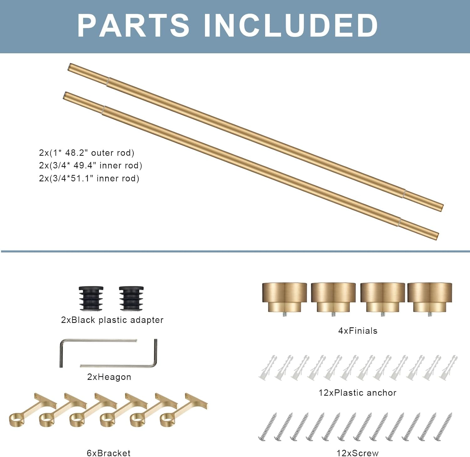 2 Pack Heavy Duty 1 Inch Diameter Single Curtain Rods 36-72” Adjustable Window Curtain Rod with Aluminum Alloy Cylindrical Cap Finials, Wall Mount and Ceiling Mount, Matte White