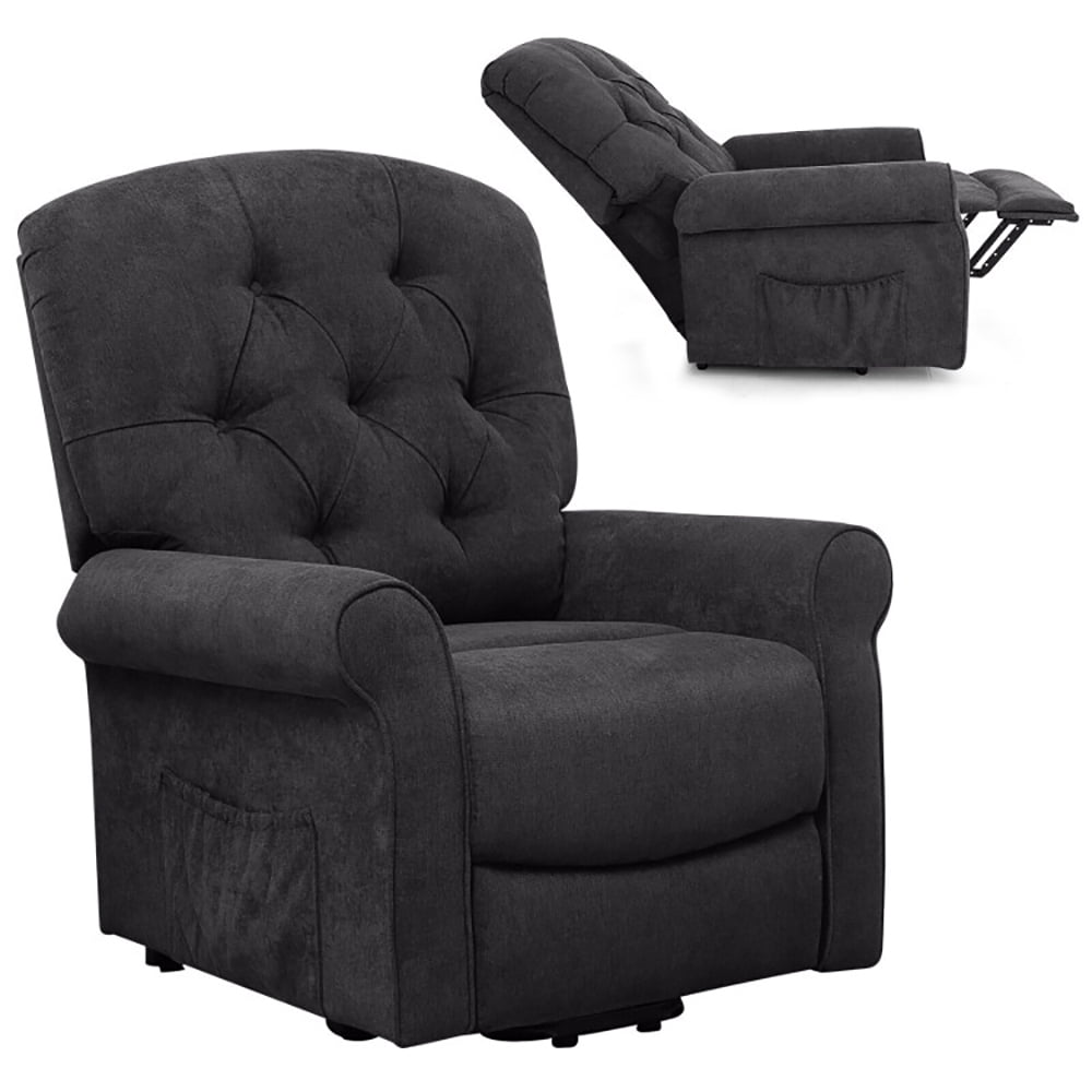 Finihen Recliner Chair, Recliner Chair Sofa for Elderly with Side Pocket and Remote Control, for Living Room, Bedroom, Black Finihen Recliner Chair, Recliner Chair Sofa for Elderly with Side Pocket and Remote Control, for Living Room, Bedroom, Black