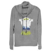 Junior's Toy Story Halloween Squeeze Alien Boo Ghosts  Cowl Neck Sweatshirt Gray Heather Small