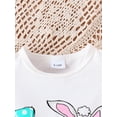 thumbnail image 5 of Bagilaanoe 3Pcs Baby Girl Easter Clothing Sets Toddler Letters Print Fly Sleeve T-shirt Tops + Flare Trousers + Headband 6M 12M 18M 24M 3T 4T Kids Spring Pants Set, 5 of 8
