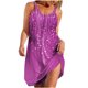 thumbnail image 2 of Camisón de poliéster para mujer, vestido de tirantes con cuello en V y botones para vacaciones de primavera y verano., 2 of 7
