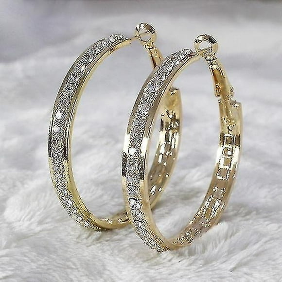 Earrings unique women 18k gold filled rhinestone crystals earrings