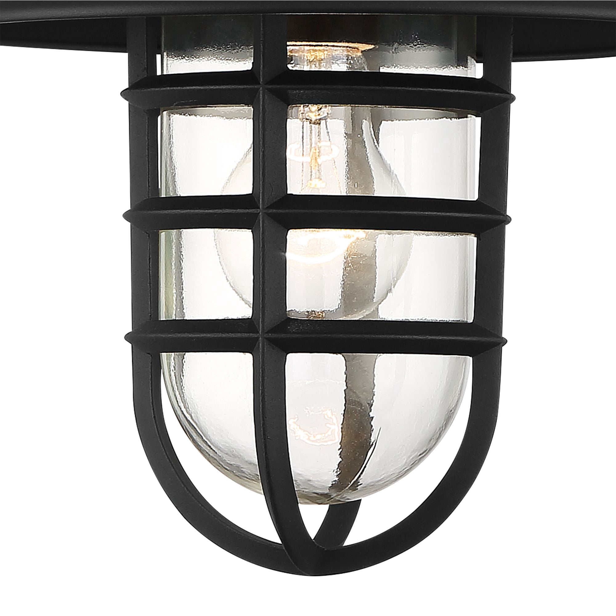 John Timberland Marlowe Rustic Industrial Farmhouse Outdoor Wall Light Fixture Black Hooded Cage 13" Clear Glass for Post Exterior Barn Deck House