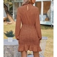 thumbnail image 4 of Vestido De Manga Larga Con Cuello Simulado, Cierre De Botón Con Dobladillo Esponjoso, Elegante Vestido Floral De Manga Larga Para Fiestas Diarias Y Vacaciones ANGGREK Naranja M, 4 of 6