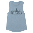 thumbnail image 1 of Skyline Brussels Belgium Women's Muscle Tank Small Stonewash Denim, 1 of 5