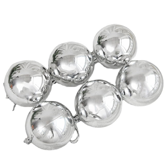 Laklulu Juego de adornos de bolas de Navidad para árbol de Navidad, decoraciones inastillables para vacaciones, fiestas, color plateado.