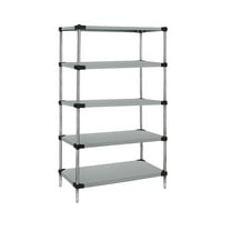 Quantum Storage Systems Shelving Unit, Solid in Stainless Material, Stainless Color
