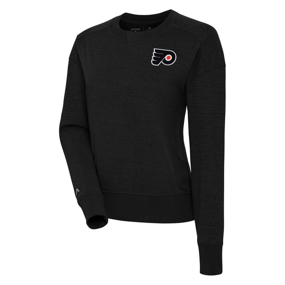 Women's Antigua Black Philadelphia Flyers Forward Fleece Pullover Sweatshirt