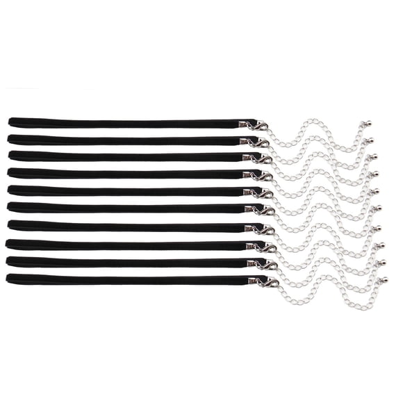 30pcs 3/16'' Black Velvet Chokers Vintage Necklace for Women with Extension (XL-1005-1) (Black)