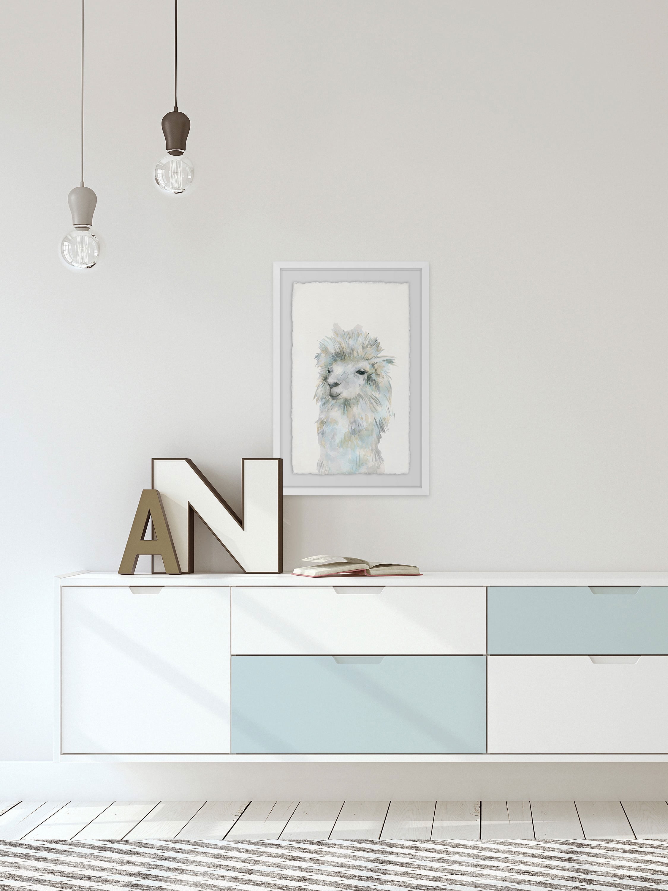 Fluffy White Framed Painting Print