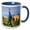 Blue/White, variant on 3drose, Denmark, Jutland, Skagen, Anchor in a Field, 11oz Two-tone Red Mug