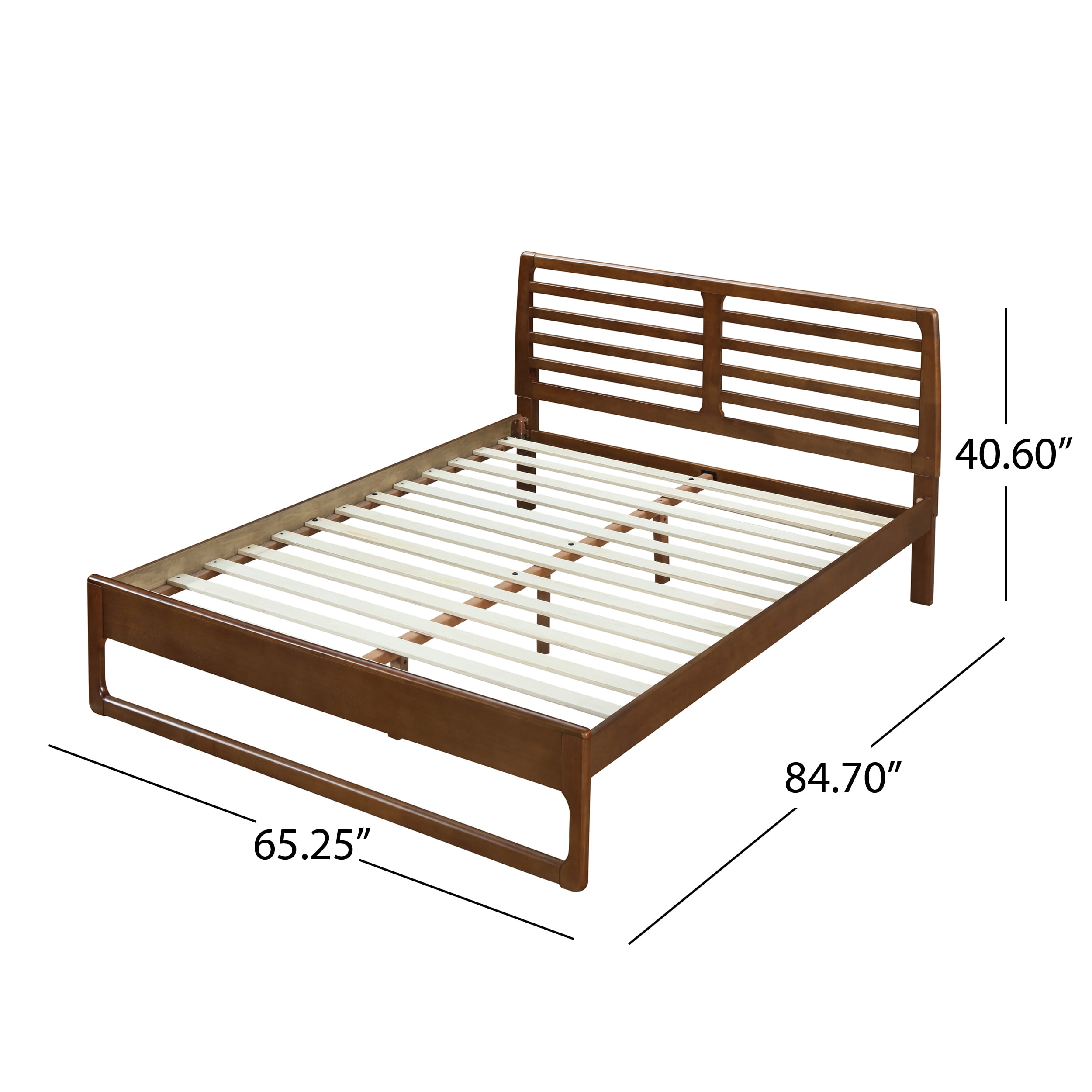 Noble House Amiyah Transitional Wooden Queen Platform Bed, Walnut