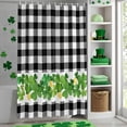 thumbnail image 4 of Shower Curtain, St. Patrick's Day Lucky Green Gold Coin Waterproof Shower Curtain Set with Hooks for Bathroom Showers,Stalls and Bathtubs,36x78In Black White Plaid, 4 of 9