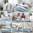 thumbnail image 5 of Vintage Blue 4 Piece Duvet Cover Set California King Size Brown Wood Grain Abstract Oil Painting Style Soft Bedding Set Comforter Cover, 1 Duvet Cover 1 Flat Sheets and 2 Pillowcases, 5 of 9