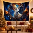 thumbnail image 3 of Moon Stars Stag with Depicted Chest Detailed Fine, Mystical Fantasy for Space Lovers, Galaxy Room Decor, Graduation Gift, Tapestry Wall Hanging for Bedroom and Dorm, 3 of 7