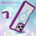 thumbnail image 4 of Dteck for iPhone 14 Pro Max Case, Compatible with MagSafe, Sparkly Glitter Bling Back Rubber Bumper Shockproof Protective Phone Cover,Purple, 4 of 5