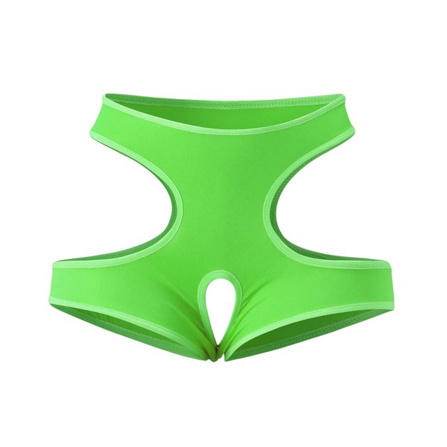 Laonim Women's Super Solid Color Large Size Open Crotch Underwear
