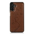 thumbnail image 2 of Compatible with Galaxy A13 5G Case Wallet with Card Holder,Embossed Butterfly Pattern PU Leather Double Magnetic Buttons Flip Shockproof Protective Cover for Samsung Galaxy A13 5G, Brown, 2 of 9