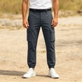 thumbnail image 5 of Men's Cargo Work Hiking Pants Lightweight Water Resistant Quick Dry Golf Pants Fishing Travel Camping Outdoor Breathable Multi Pockets Big and Tall Size S-3XL Gray, 5 of 7