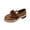 Brown, variant on Black Women All Season Loafers Patent Leather Shiny Finish Big Bow Detail Block Heel Slip On Casual Shoes Outdoor Indoor Wear Size Eu 36