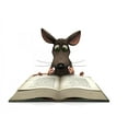 thumbnail image 2 of Cartoon Mouse Reading Wall Decal by Wallmonkeys Peel and Stick Graphic (18 in W x 13 in H) WM195769, 2 of 4