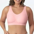 thumbnail image 5 of Bigersell Women Plus Size Sports Bras with Bra Extenders 3 Hooks Seamless Wireless Padded Push up Bras No Underwire Pink XXL, 5 of 5