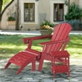 thumbnail image 4 of Hidpriva Outdoor Folding Adirondack Chair with Cup Holder, HDPE Weather Resistant Fire Pit Chair, Red, 4 of 7
