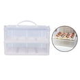 thumbnail image 1 of Portador de magdalenas de 2 niveles con tapa de bloqueo Transportador de alimentos Contenedor de postre Caja Contenedores de almacenamiento de blanco perfecl Portador de magdalenas, 1 of 8