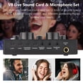 thumbnail image 3 of Juego de micrófono de tarjeta de sonido en vivo externo V8 Mini mezclador de sonido, 3 of 8