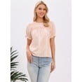 thumbnail image 4 of DARING DIVA Women's Peasant Plaid Smocked Ruffle Puff Sleeve Blouses XS Pink, 4 of 6