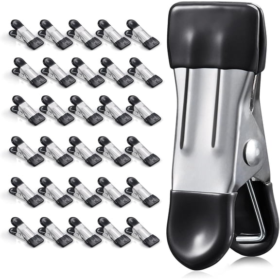 Clothes Pins Heavy Duty Out Door 30 Pack,Chip Clips 2.17 Inch, Bag Clips, Clothespins,Chip Clips Bag Clips Food Clips for Laundry, Bag Clips for Food Clips for Hanging Stainless Steel(Colored)