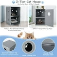 thumbnail image 5 of Demi Bonn 36" 2-Story Furniture Style Cat Litter Box Enclosure, Hidden Cat Litter Box Furniture, Wood Cat House Washroom, Gray, 5 of 7
