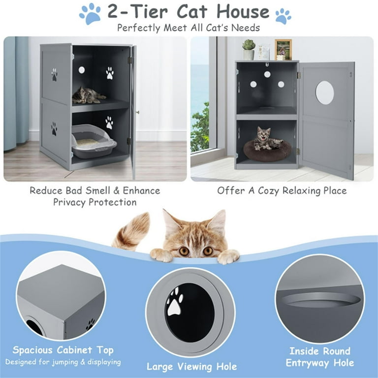 Cat litter box furniture walmart online