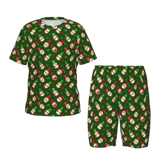 Cauagu Gnomes en Bonnets pour Enfants Ensemble de Pyjamas à Manches Courtes, Ensemble d'Été pour Enfants Col Rond Pjs Ensemble 2 Pcs Parfait pour Petits Garçons Filles-Moyen