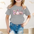 thumbnail image 2 of CUZIBR Boys Girls Toddler Shirts Stylish Halloween Pumpkin Ghost Funny Graphic Tee Tops Short Sleeve Crewneck Loose Fit Relaxed Shirt Fashionable Casual Base Layer Shirts For Kids,Grey-a,8-9 Years, 2 of 4