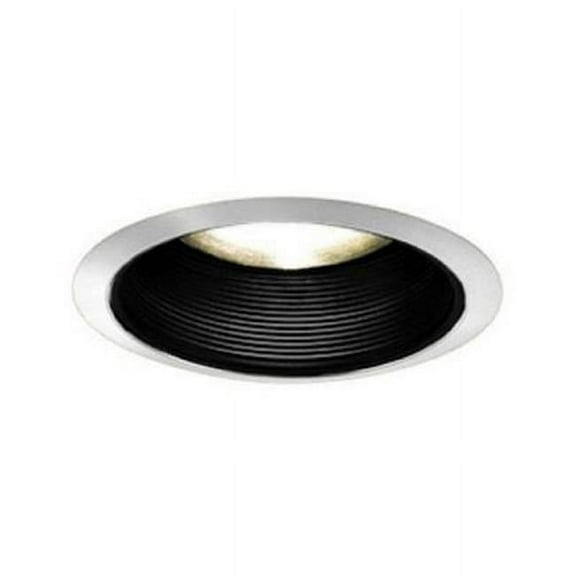 Jesco Lighting TM608BKWH 6 in. Line Voltage Step Baffle Trim- Black