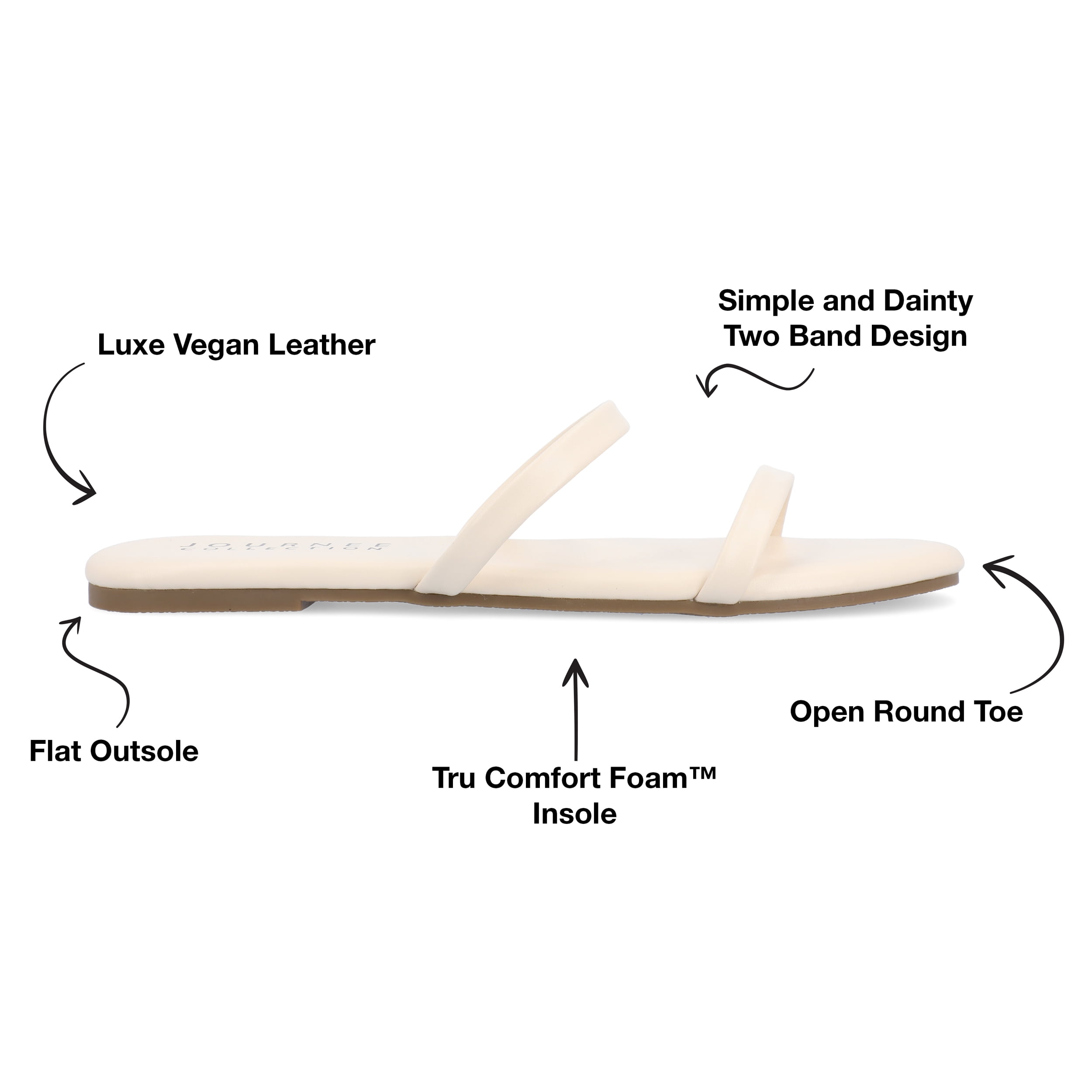 Journee Collection Womens Adyrae Tru Comfort Foam Slide Flat Sandals