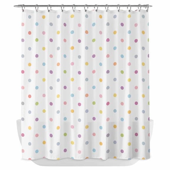 Color Polka Dot Shower Curtain - Water Repellent Fabric Shower Curtains Washable, Minimalist Modern Simple Geometric Decorative Polyester Cloth Bathroom Curtains Modern Bath Decor 72"x84"