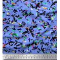 thumbnail image 1 of Soimoi Japan Crepe Satin Fabric Bird & Texture Printed Craft Fabric by the Yard 42 Inch Wide, 1 of 1
