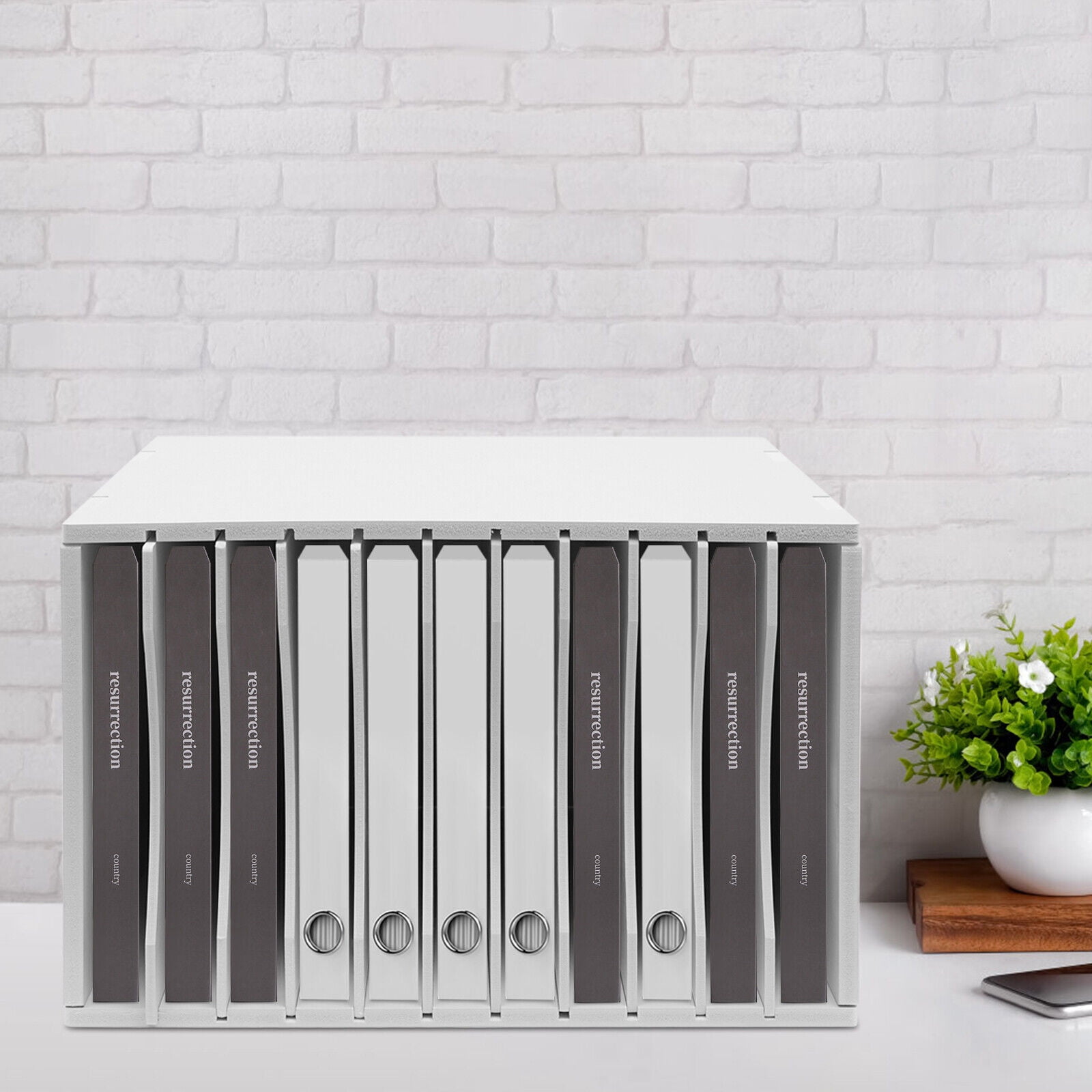 11Tier Desk Paper Manager Office Organizer Rack Space-saving Large Capacity Tabletop File Storage Cabinet