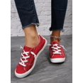 thumbnail image 2 of Women's Fashionable Soft And Comfortable Classic Outdoor Round Toe Lace-up Flat Canvas Casual Sneakers, 2 of 3