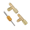 thumbnail image 3 of ZPSHYD Quick Coupler Access Tee, 1/4in Valves Core Brass Tee Adapter Quick Coupler Access Tee Fittings for Vacuum Gauge R22 R12, 3 of 8