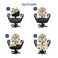 thumbnail image 4 of Fruits Office Chair Slipcover, Repeated Peaches with Leaves and Polka Dots on Plain Background, Protective Stretch Decorative Fabric Cover, Standard Size, White Vermilion and Fern Green, by Ambesonne, 4 of 5