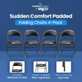Sudden Comfort Deluxe Chicory Lace Vinyl Padded Folding Chair with