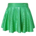 thumbnail image 2 of YONGHS Women Sequin Mini Pleated Skirt Elastic Waist A-line Hip Hop Jazz Dance Skort Skirt Green L, 2 of 7