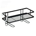 thumbnail image 2 of Estante para inodoro engrosamiento impermeable gran capacidad instalación sin clavos hierro sobre inodoro organizador de baño de una sola capa negro, 2 of 8