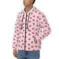 thumbnail image 3 of Wukai Cute Pig Nose Print Men's Zip-Up Hoodie,Fleece Full-Zip Hoodie for Men, Hooded Sweatshirt-Large, 3 of 5