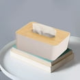 thumbnail image 5 of Wood Tissue Box Cover | Rectangular Bathroom & Bedroom Organizer | White Wooden Nightstand & Desk Holder | 1-Piece Countertop Decor, 5 of 7